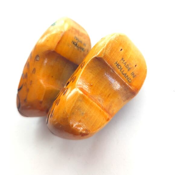 Vintage Hand Carved Hand Painted Traveler Holland Wooden Clogs Souvenir Decor - Picture 6 of 7